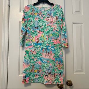 Lilly Pulitzer Marlowe T-Shirt Dress Let's Get Together Unity Print Size XS